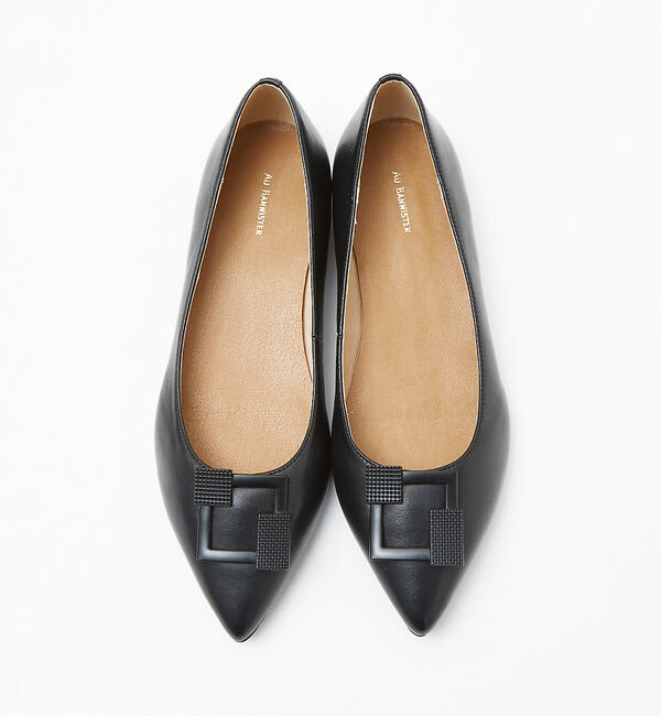 AU BANNISTER「スクエアモチーフフラットパンプス」|パンプス|