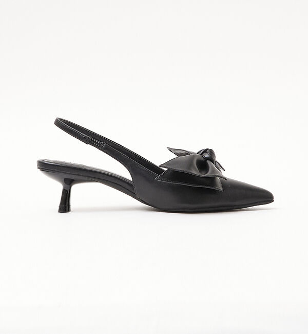 AU BANNISTER「【LAROUTE】リボンクリップ スリングバックパンプス」|パンプス|