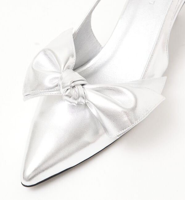 AU BANNISTER「【LAROUTE】リボンクリップ スリングバックパンプス」|パンプス|