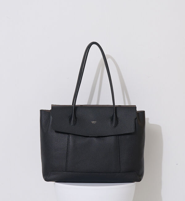 LOWELL things「Cuddly Wide/レザーオープントート(L)」|トートバッグ|ブラック