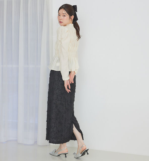 SELFIST「ウエスト切替ジャガードロングスカート」|スカート|