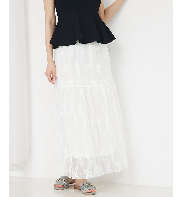 SELFIST「レースロングスカート」|スカート|オフホワイト