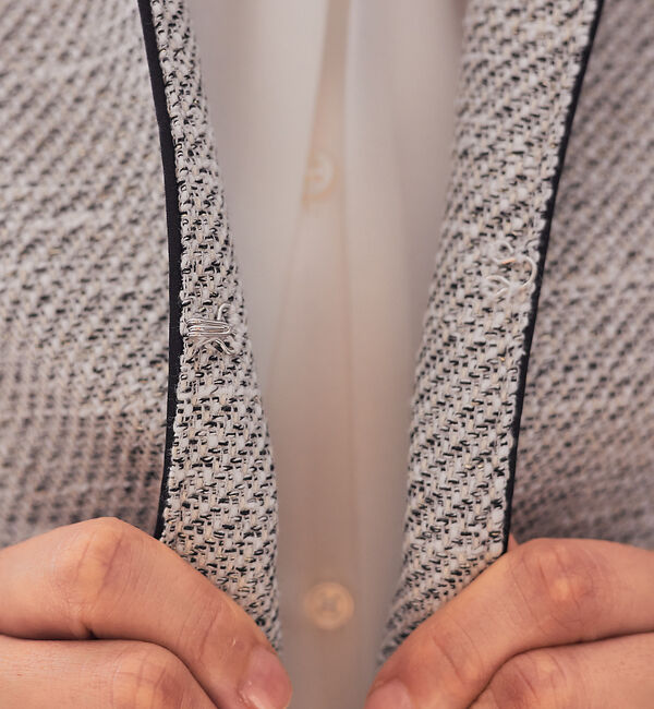 abahouse mavie「綾織ツイードジャケット」|ノーカラージャケット|