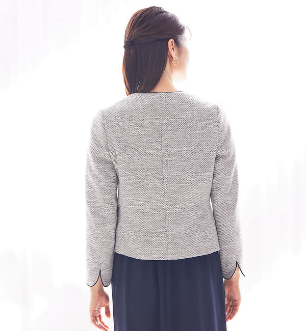 abahouse mavie「綾織ツイードジャケット」|ノーカラージャケット|