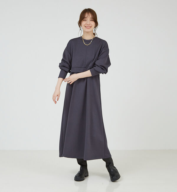 abahouse mavie「【大人のいちまんワンピ】ライトダンボールフレアーワンピ」|ワンピース|