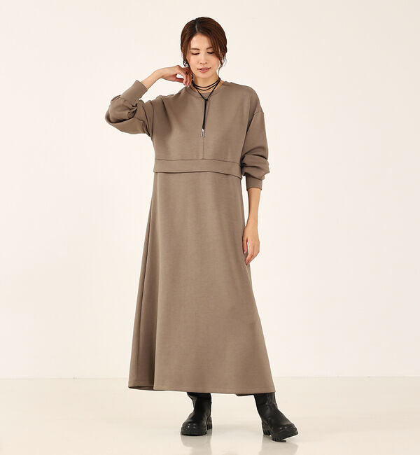 abahouse mavie「【大人のいちまんワンピ】ライトダンボールフレアーワンピ」|ワンピース|