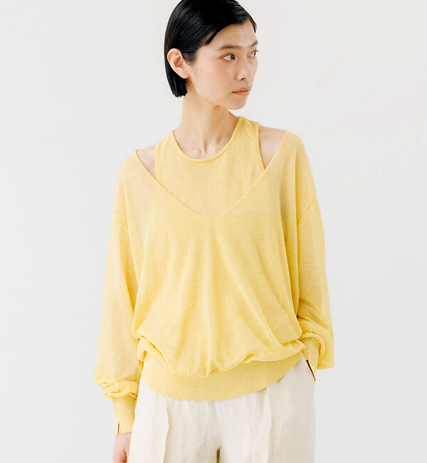 The Store by C' 「【COCUCA】ツインライク レイヤード ニット」|ニット・セーター|レモン