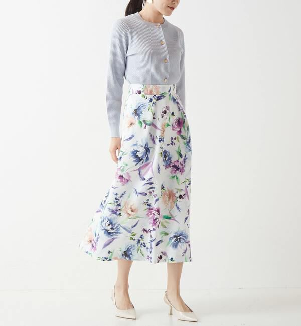 TIARA「花と羽タックフレアスカート」|スカート|