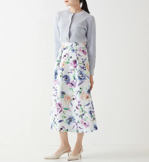 TIARA「花と羽タックフレアスカート」|スカート|