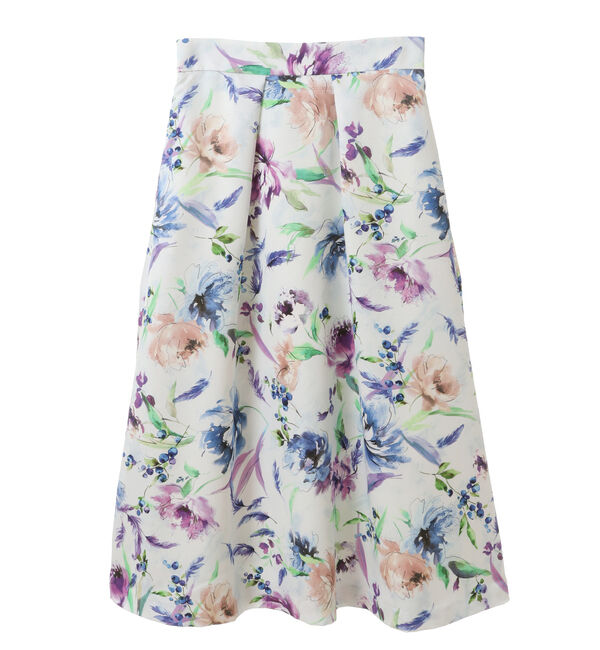 TIARA「花と羽タックフレアスカート」|スカート|