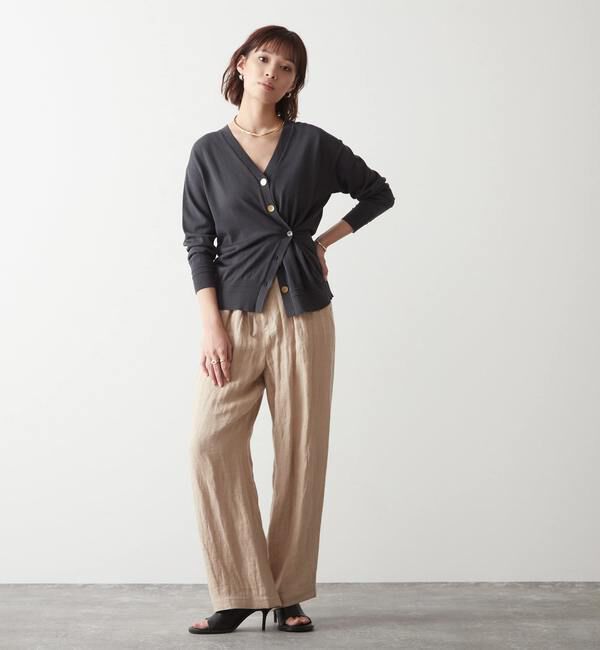 Liesse「アクセント釦カーディガン」|カーディガン|