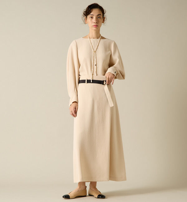 Liesse「バックサテンバイカラーベルトスカート」|スカート|