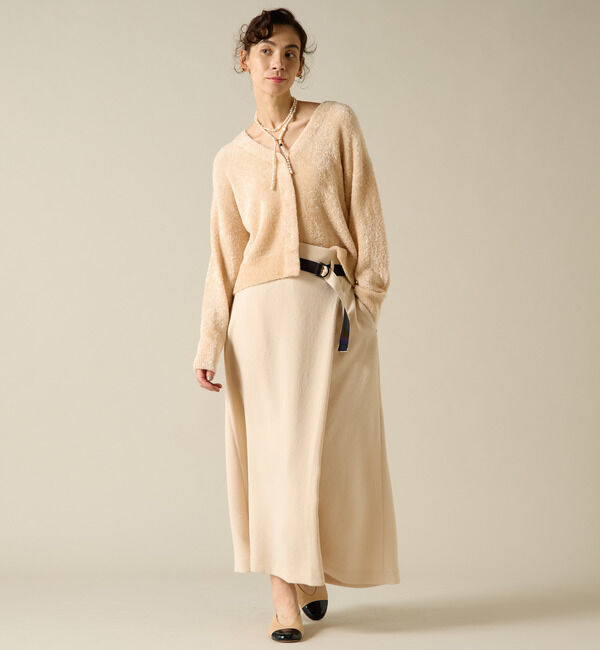 Liesse「バックサテンバイカラーベルトスカート」|スカート|