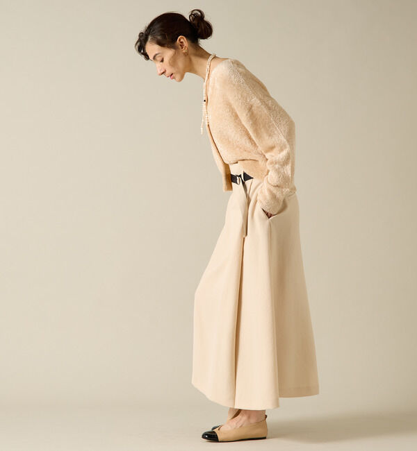 Liesse「バックサテンバイカラーベルトスカート」|スカート|