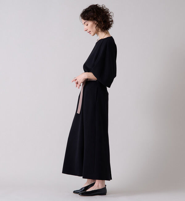 Liesse「バックサテンバイカラーベルトスカート」|スカート|