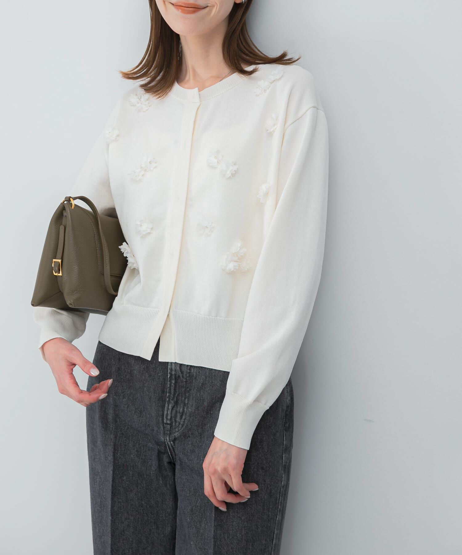 URBAN RESEARCH ROSSO「フラワーモチーフカーディガン」|カーディガン|