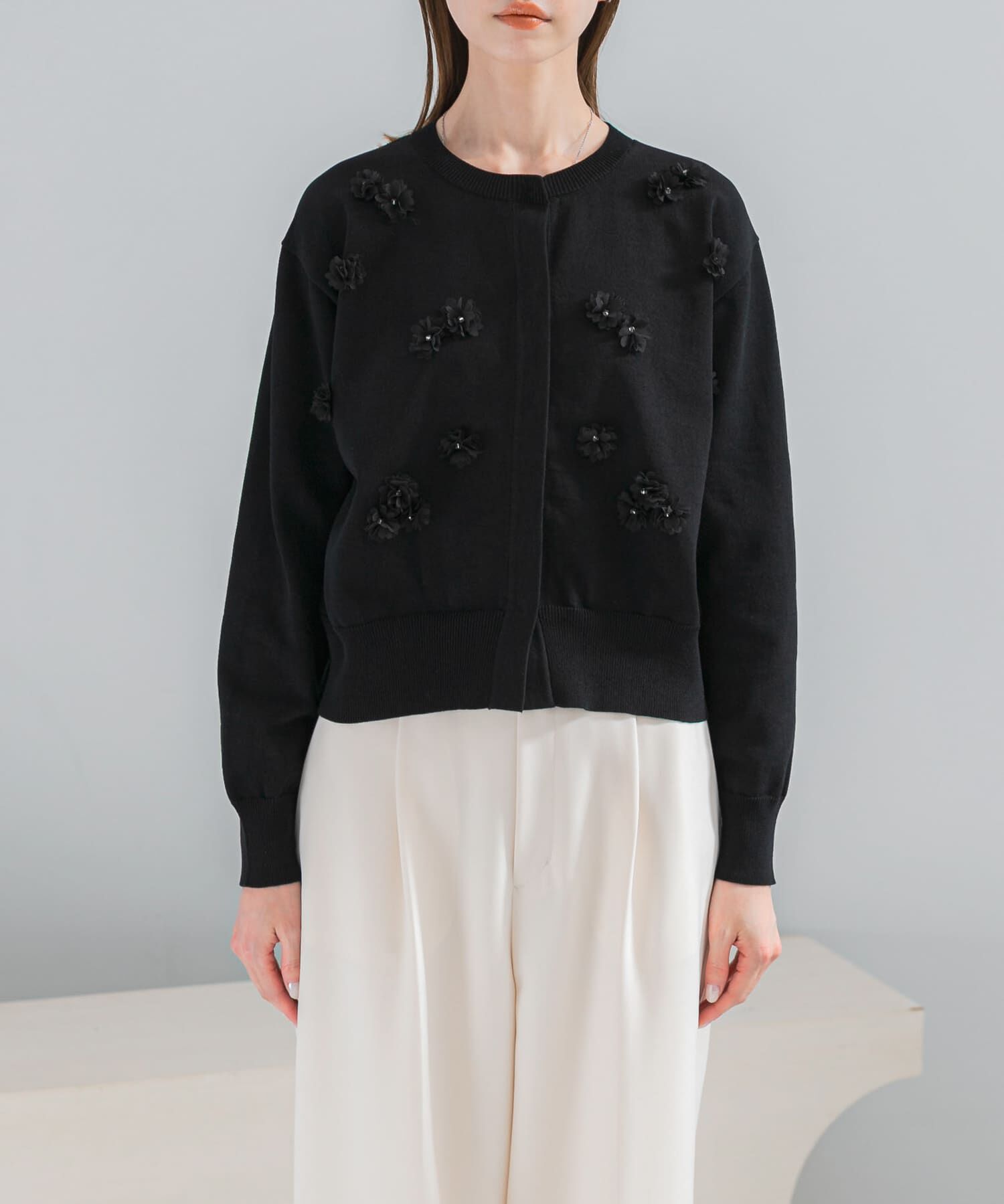 URBAN RESEARCH ROSSO「フラワーモチーフカーディガン」|カーディガン|