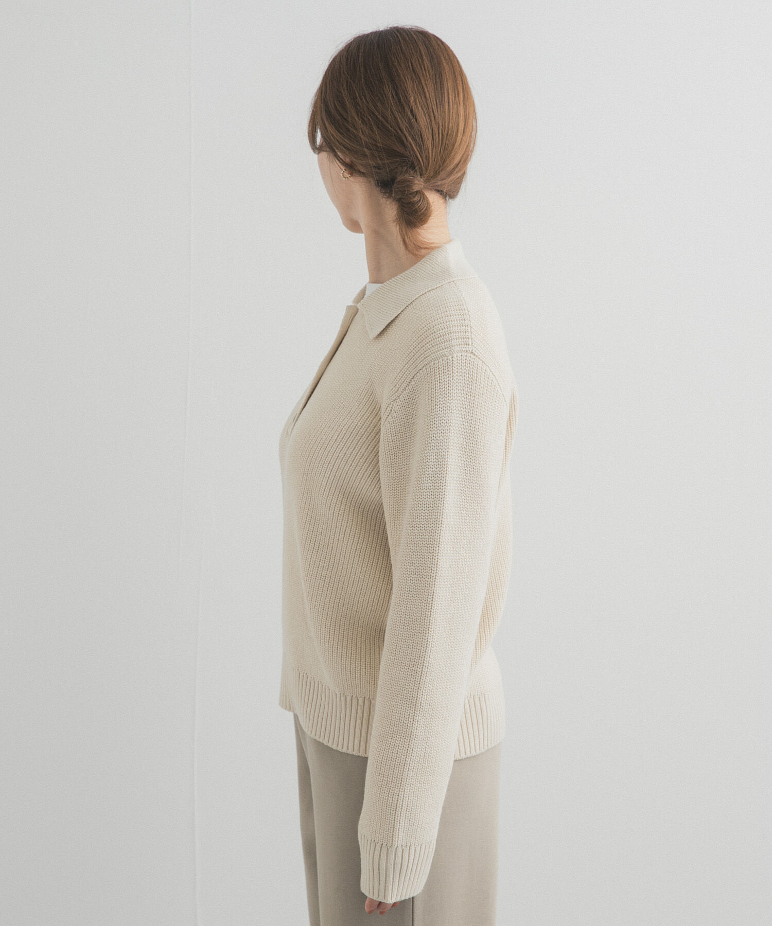 URBAN RESEARCH DOORS「衿付き畦ニット」|ニット・セーター|
