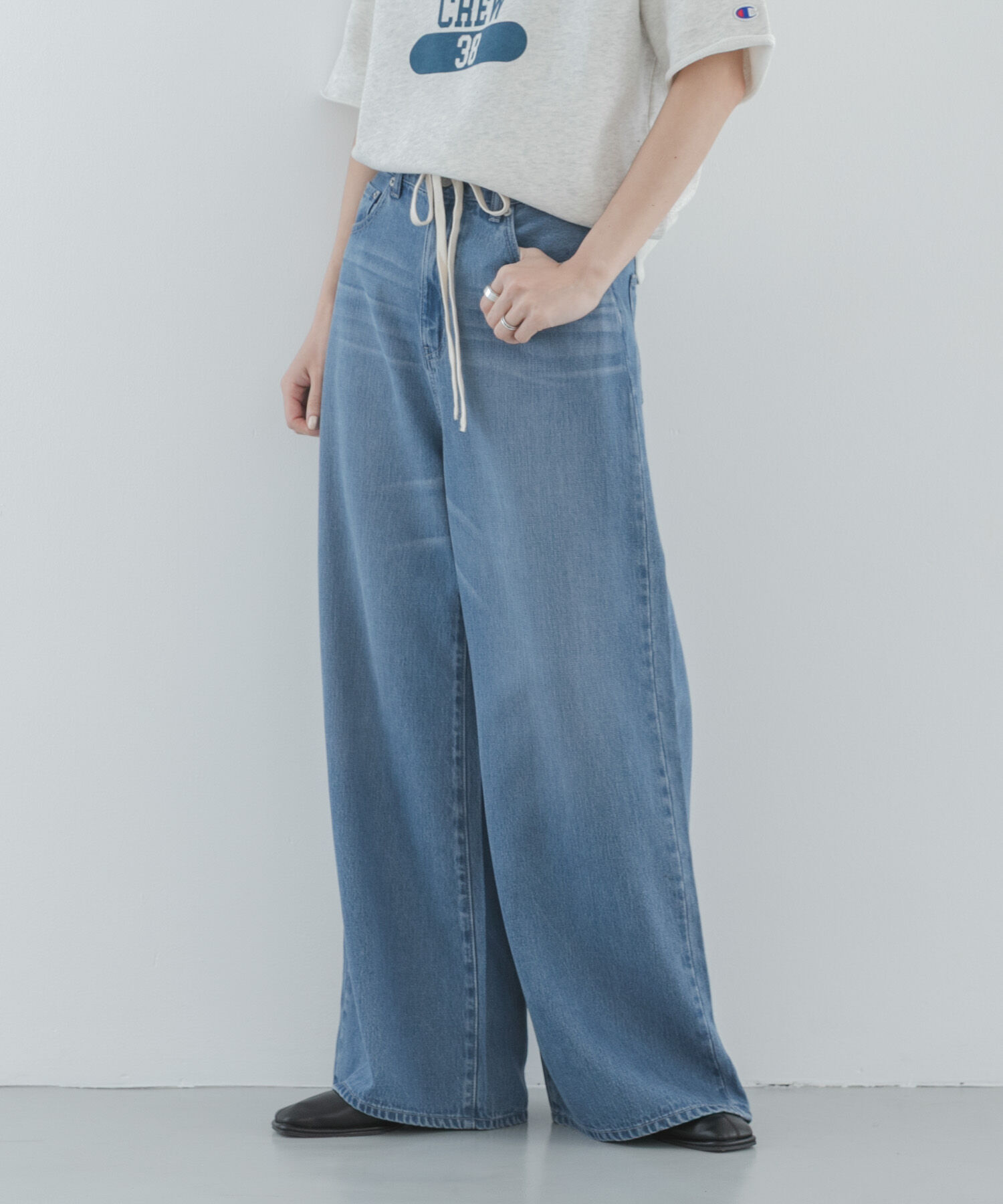 Sonny Label 「リヨセルコットンドロストワイドデニム」|デニム|