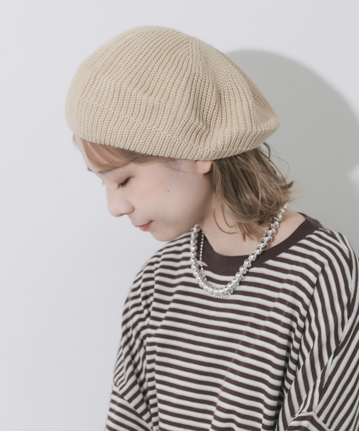 SMELLY「リブニットベレー」|ハンチング・ベレー帽|