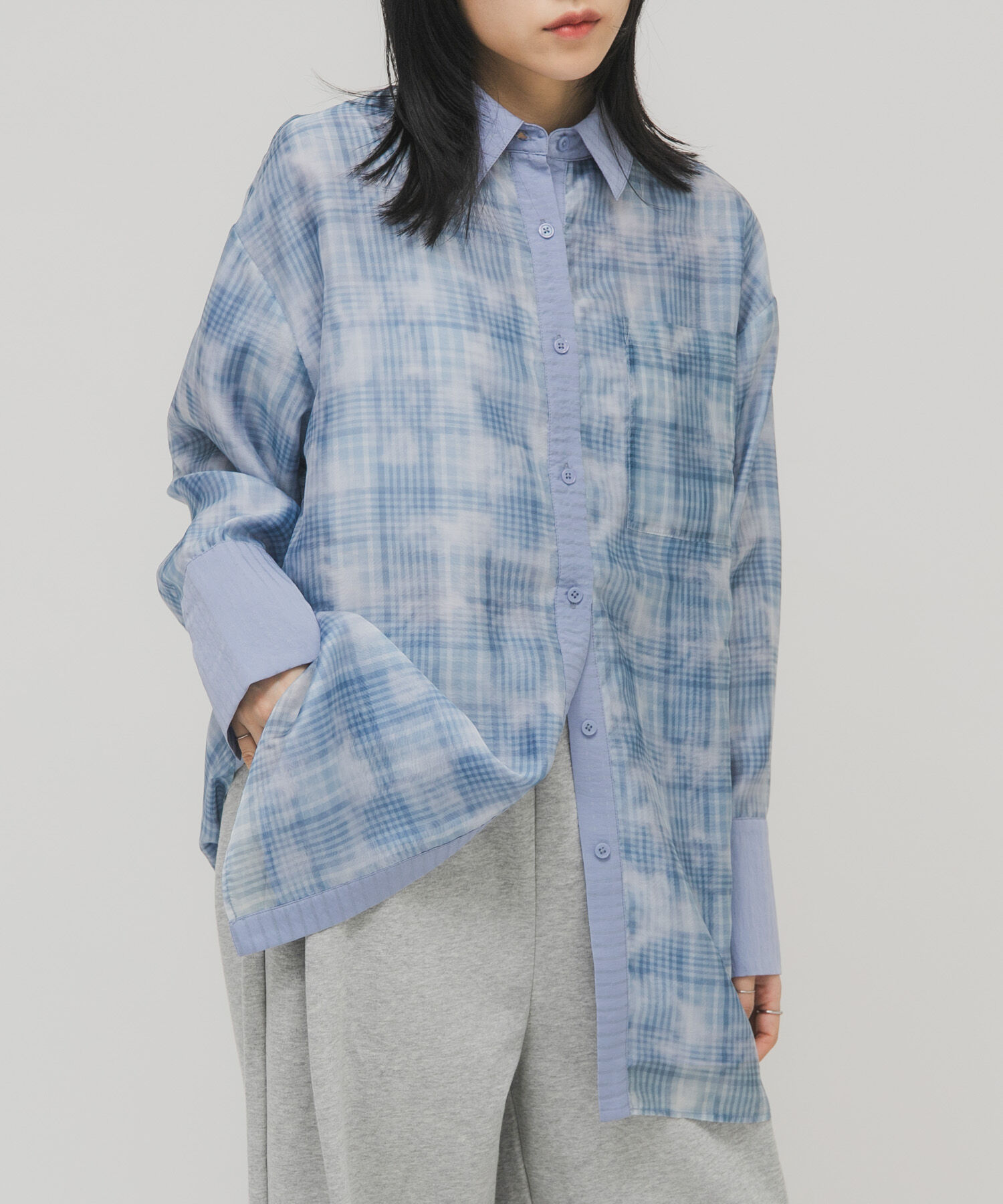  「シアーチェックレイヤードシャツ」|シャツ・ブラウス|