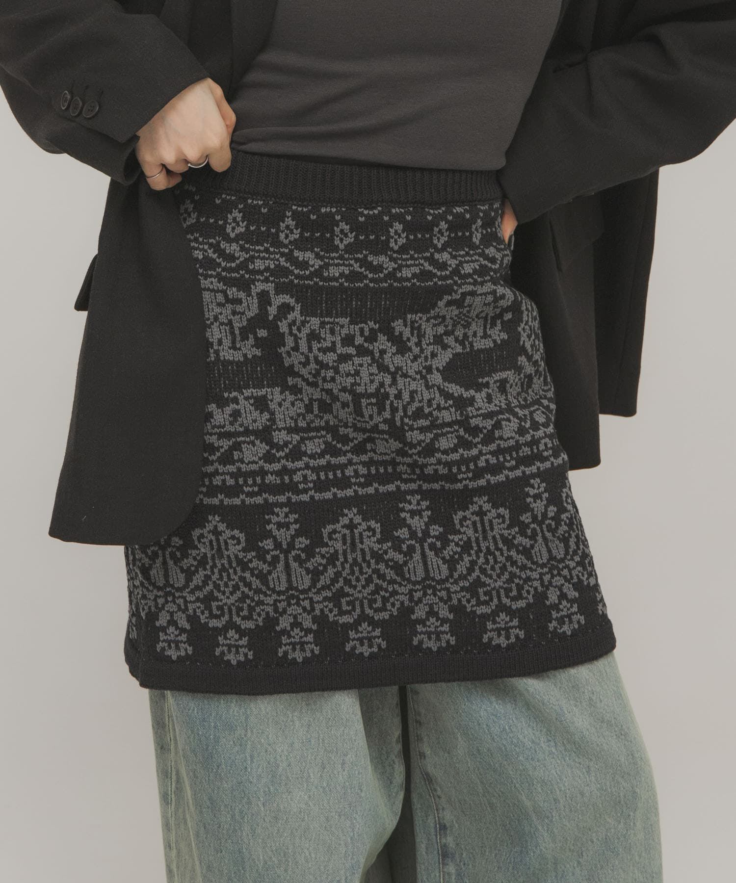  「ジャガードニットスカート」|スカート|