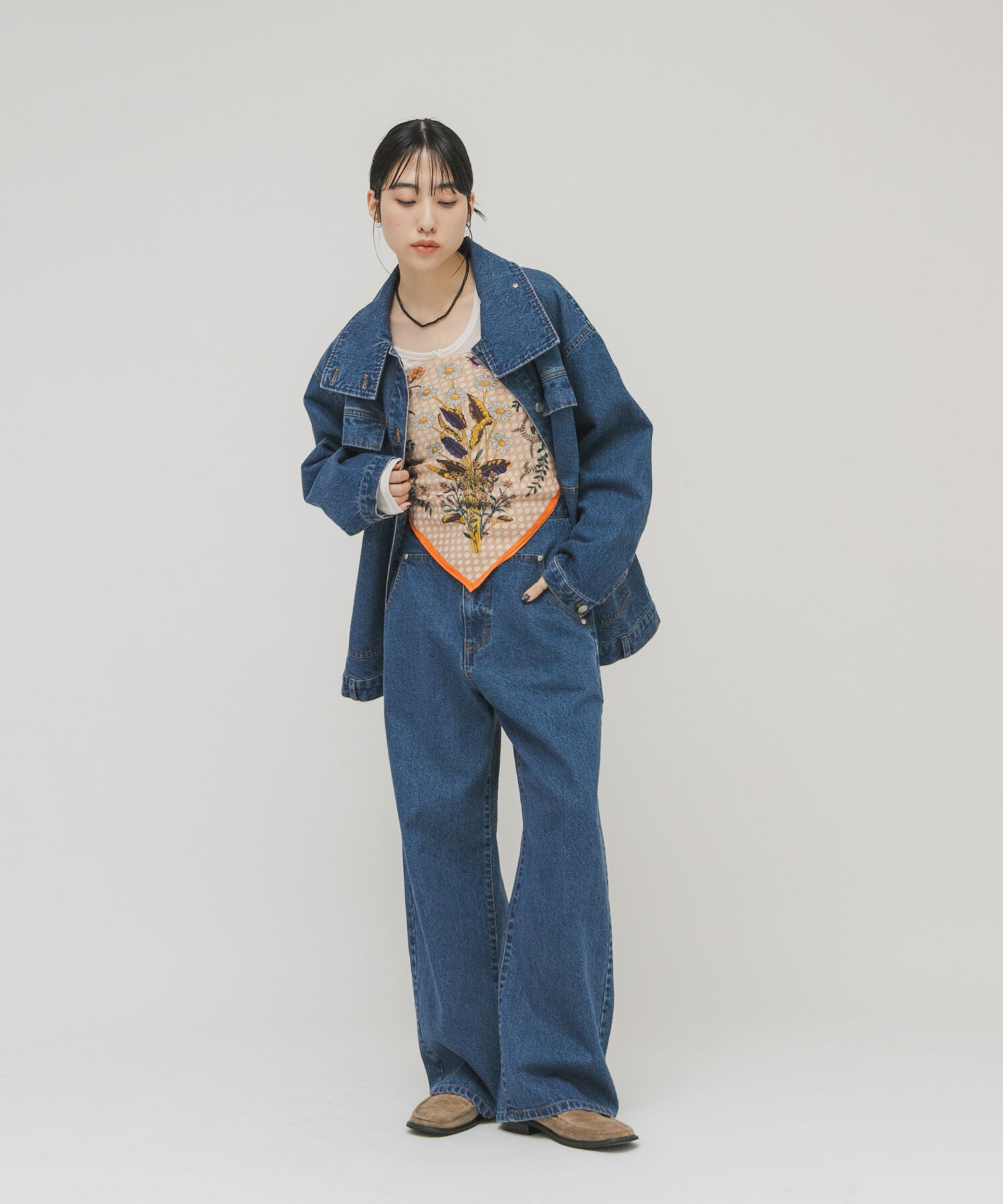  「ヴィンテージフラワースカーフ」|バンダナ・スカーフ|