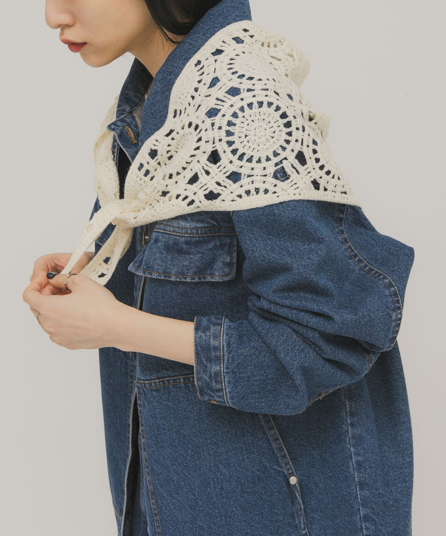  「トライアングルクロシェスカーフ」|バンダナ・スカーフ|