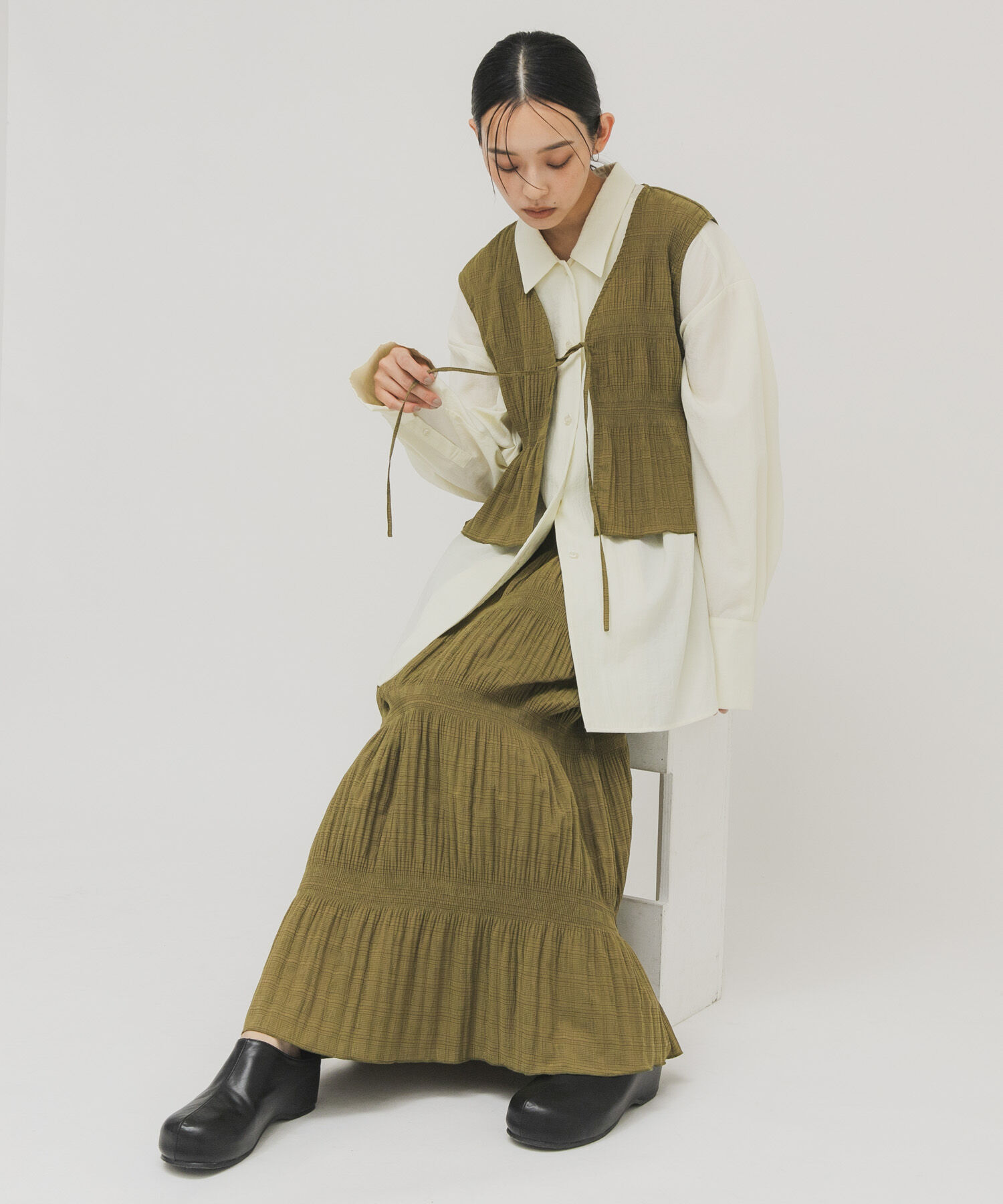  「マジョリカプリーツベストSETスカート」|その他|