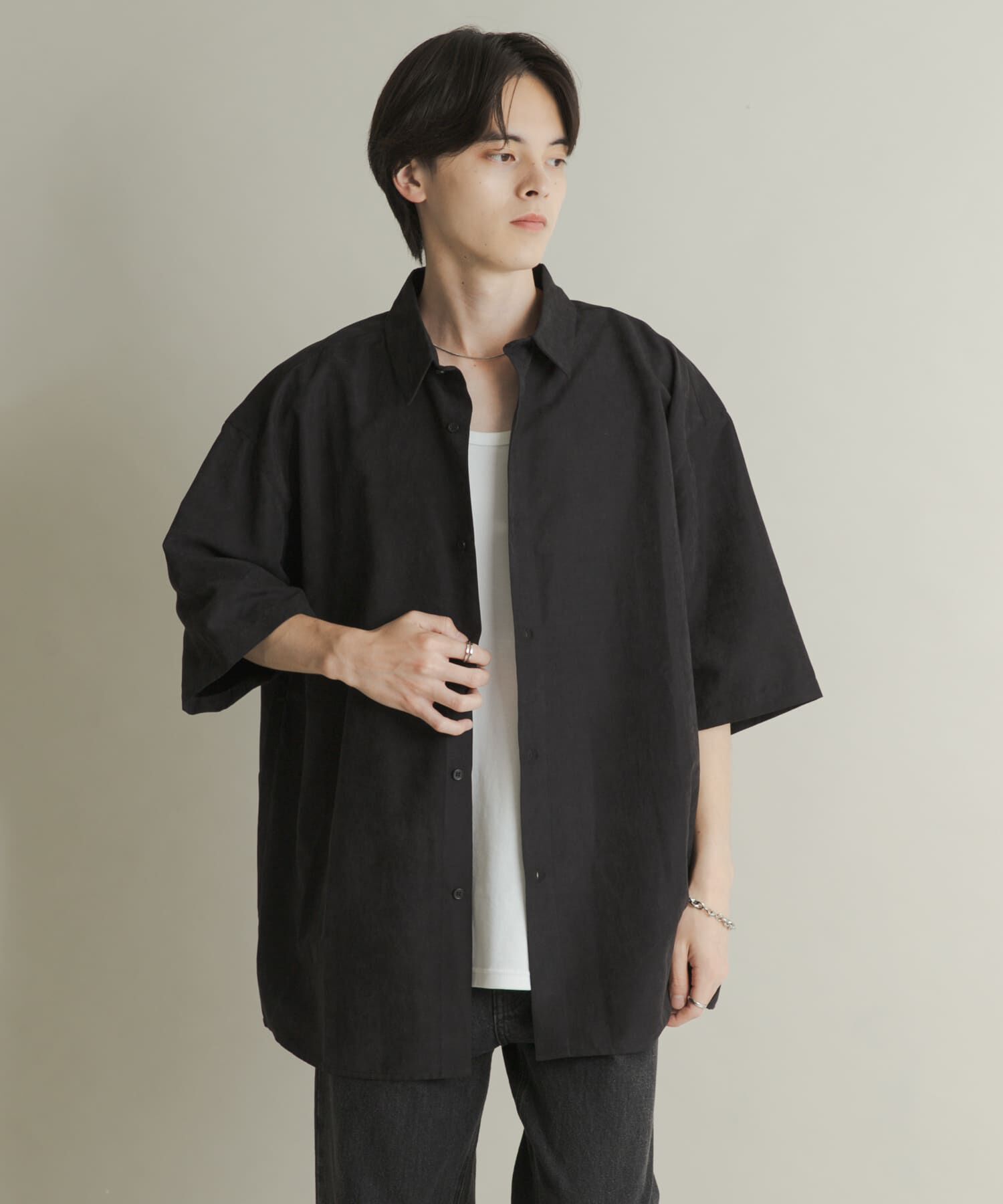 SENSE OF PLACE by URBAN RESEARCH「エクストラルーズピーチサテンショートスリーブシャツ」|シャツ・ブラウス|