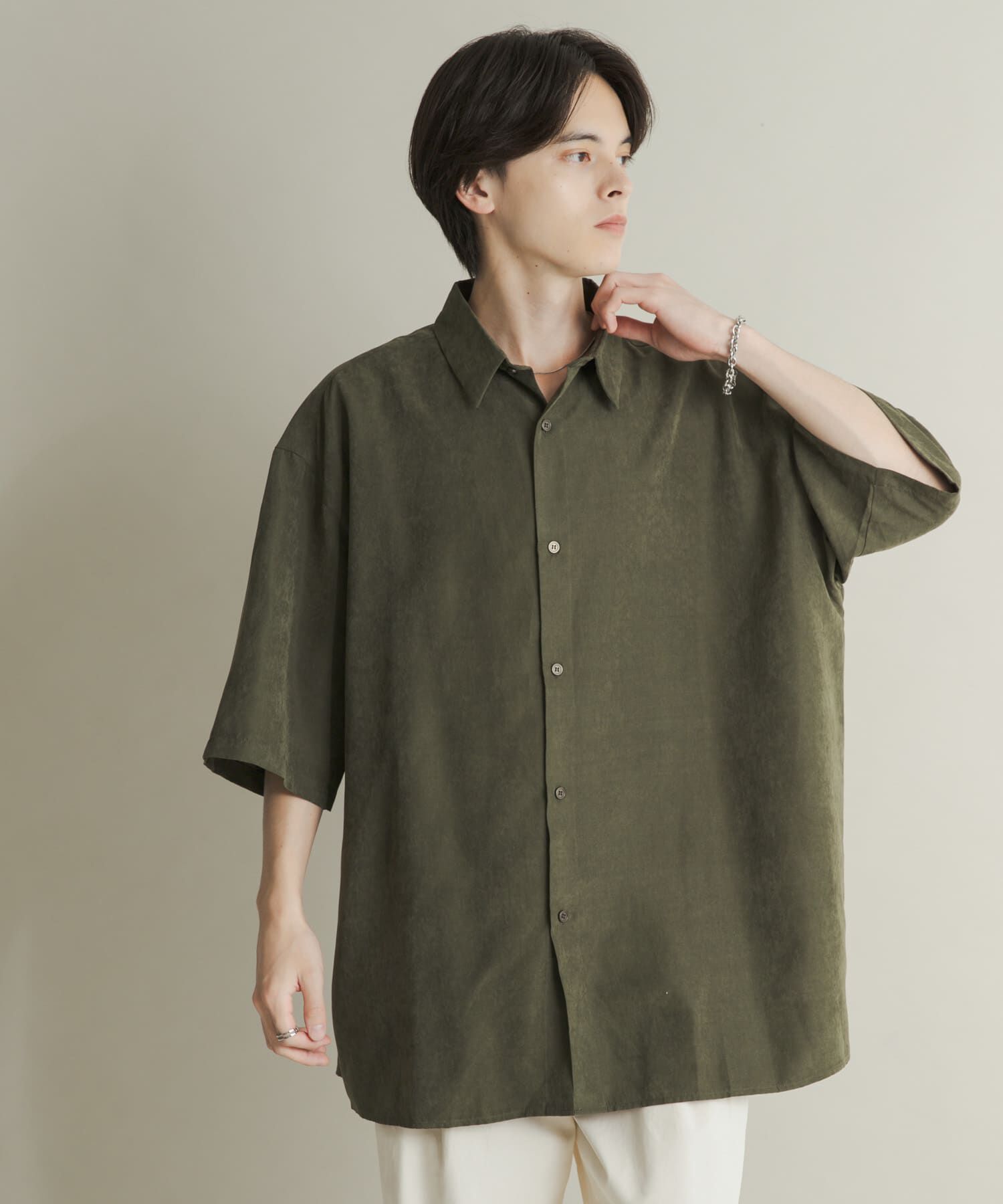 SENSE OF PLACE by URBAN RESEARCH「エクストラルーズピーチサテンショートスリーブシャツ」|シャツ・ブラウス|