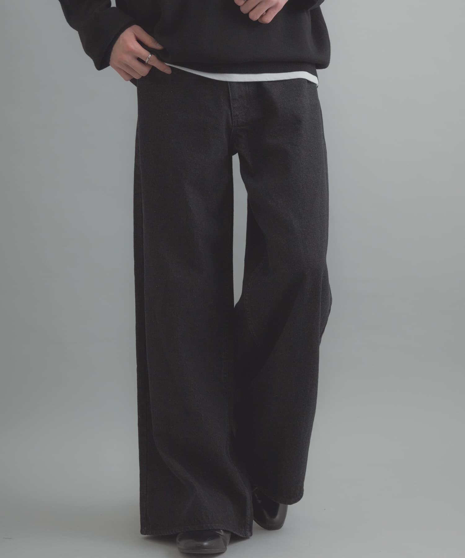 SENSE OF PLACE by URBAN RESEARCH「『一部WEB限定カラー』ヴィンテージライクデニムワイドパンツ」|デニム|