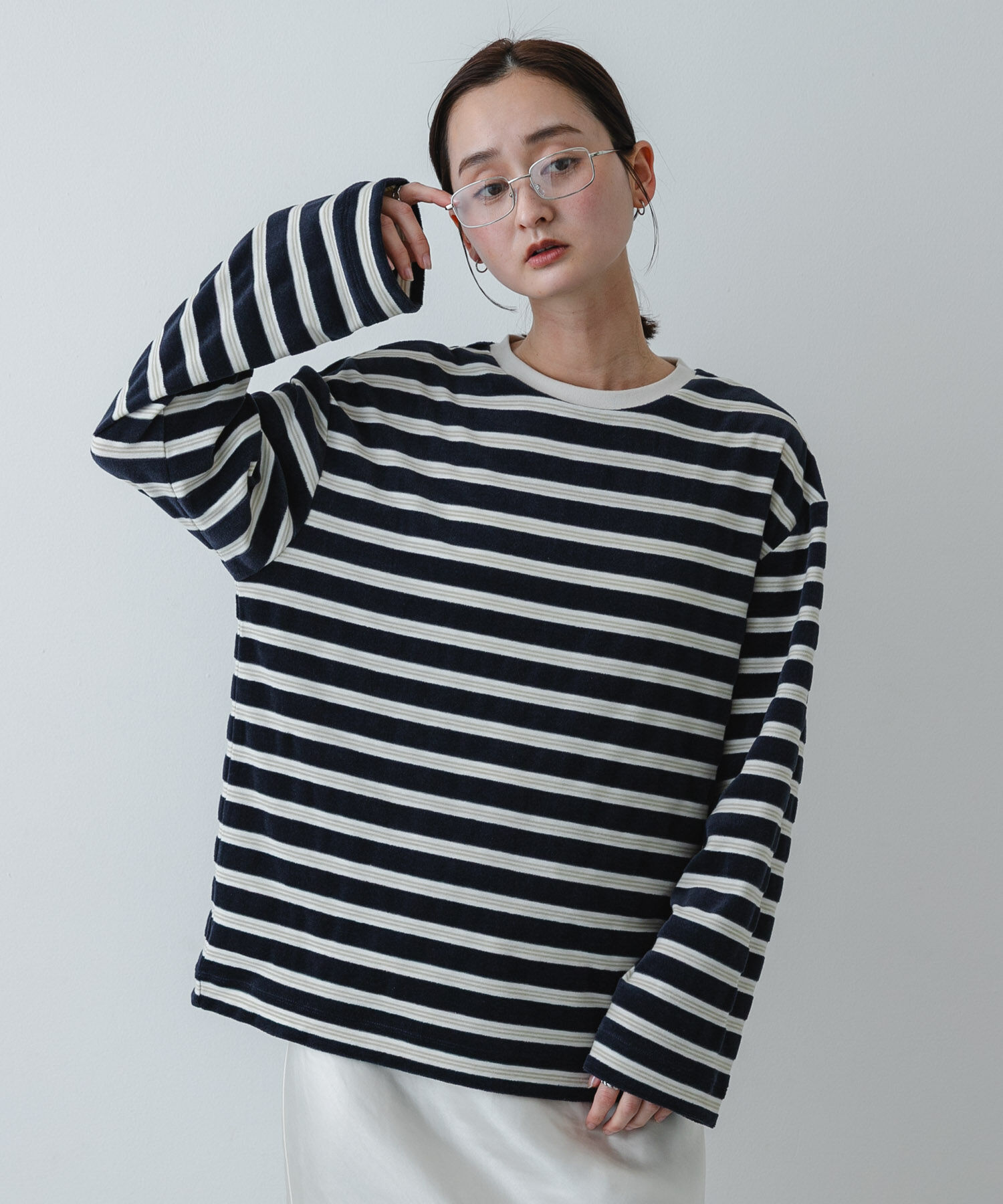 SENSE OF PLACE by URBAN RESEARCH「ベロアボーダーTシャツ」|Tシャツ・カットソー|