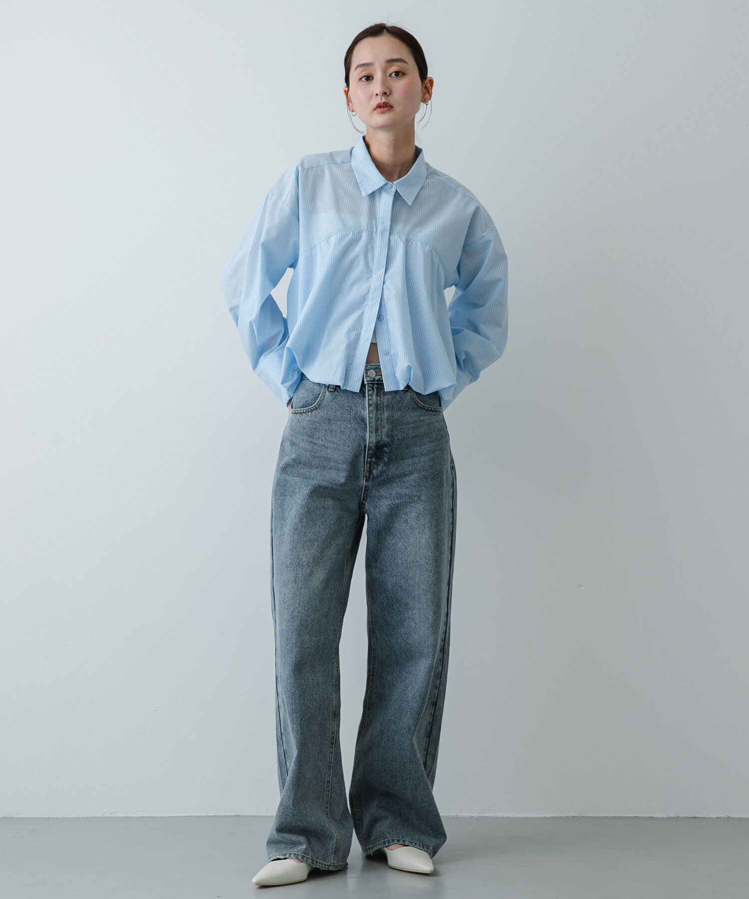 SENSE OF PLACE by URBAN RESEARCH「『イージーケア』シルバーボタンバルーンシャツ」|シャツ・ブラウス|