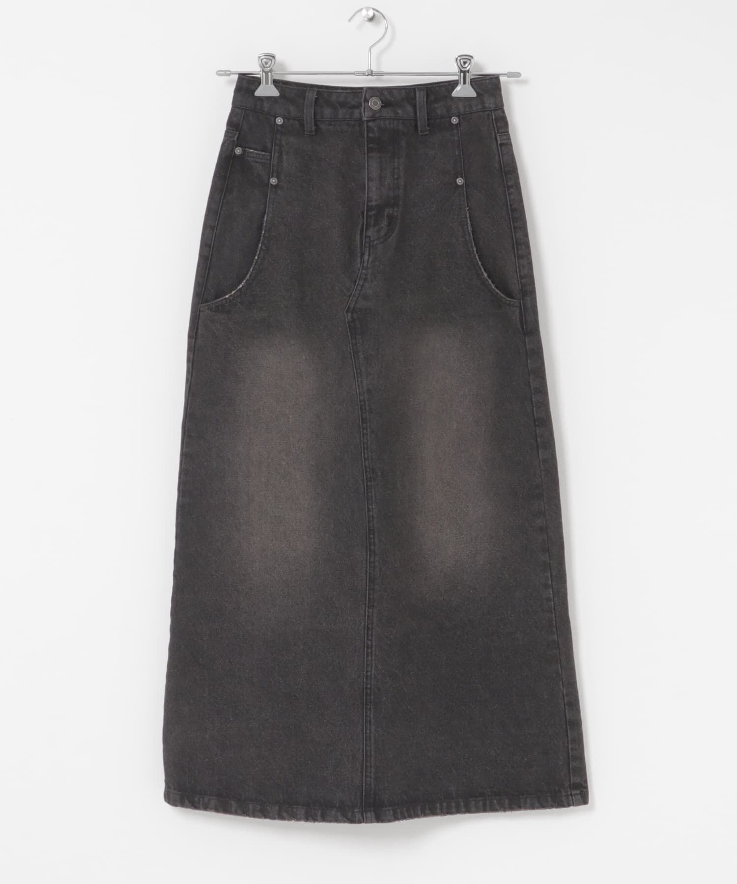 SENSE OF PLACE by URBAN RESEARCH「セミフレアデニムスカート」|スカート|ブラック