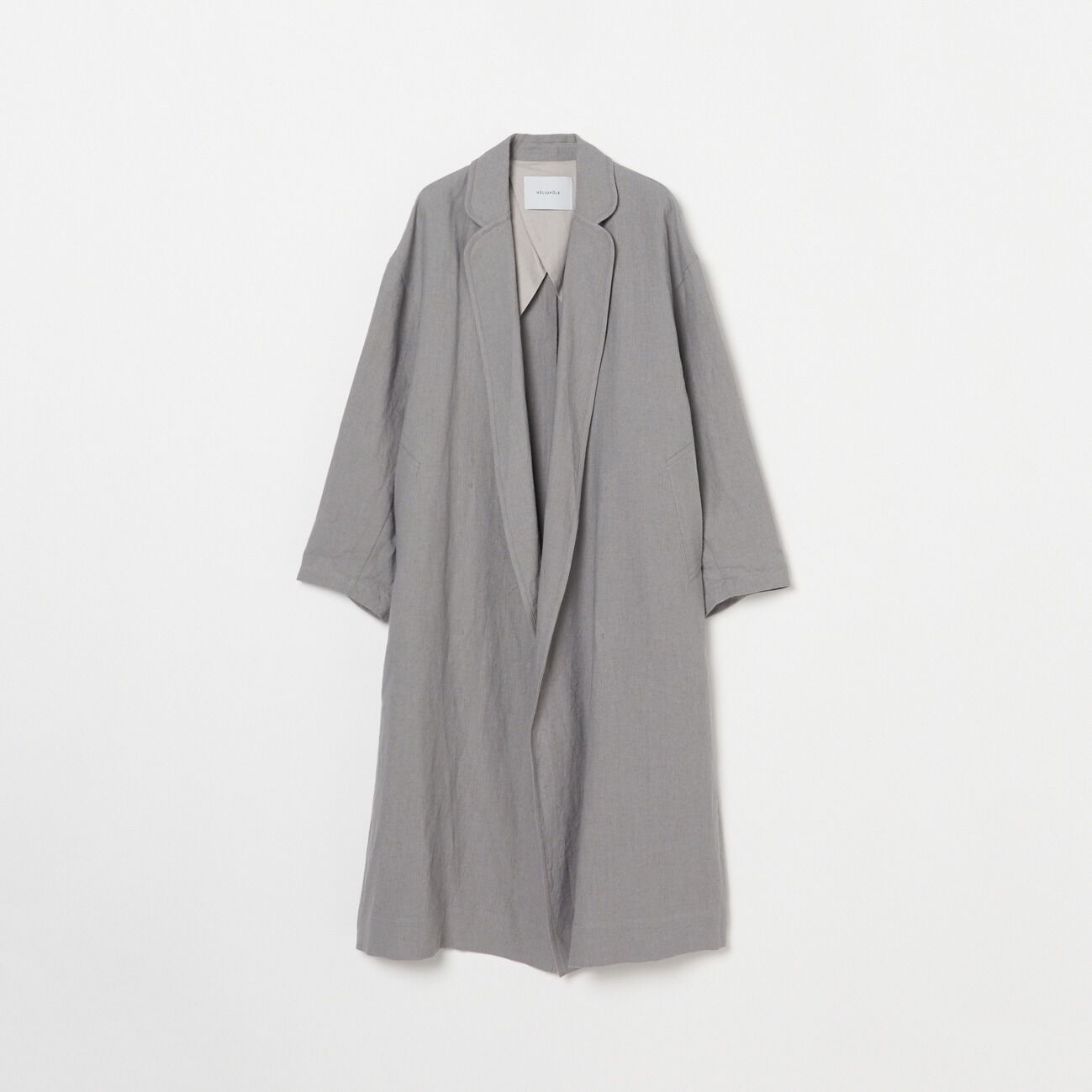 HELIOPOLE「HELIOPOLE DUNGAREES LINEN LONG COAT」|トレンチコート|ミディアムグレー