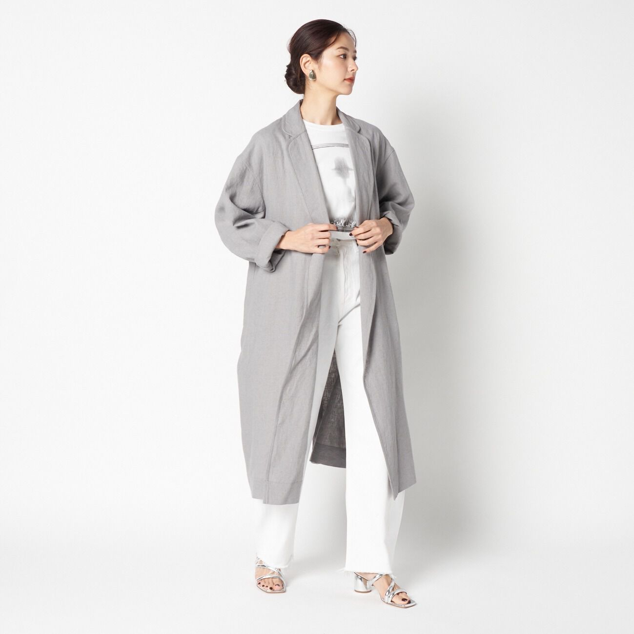 HELIOPOLE「HELIOPOLE DUNGAREES LINEN LONG COAT」|トレンチコート|