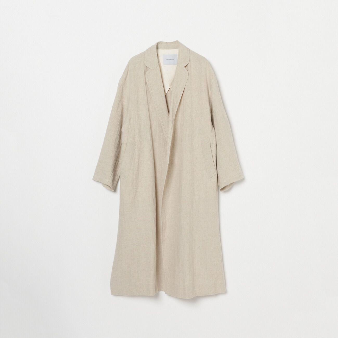 HELIOPOLE「HELIOPOLE DUNGAREES LINEN LONG COAT」|トレンチコート|ベージュ