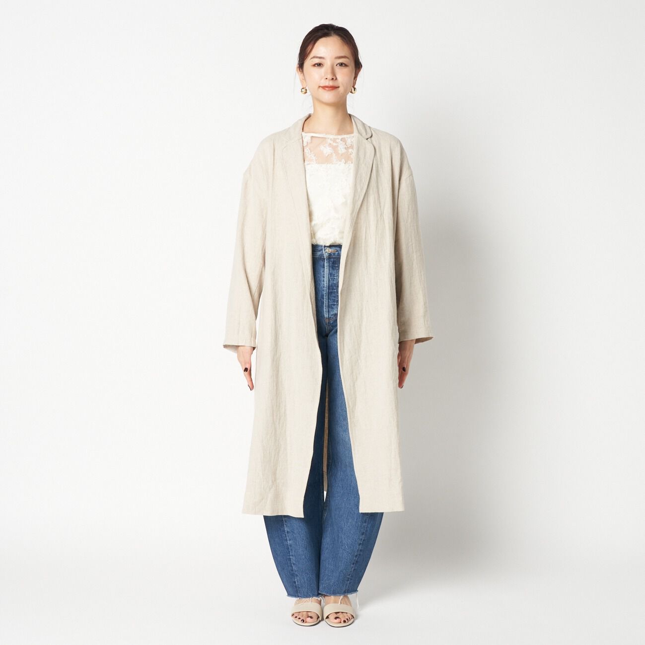 HELIOPOLE「HELIOPOLE DUNGAREES LINEN LONG COAT」|トレンチコート|