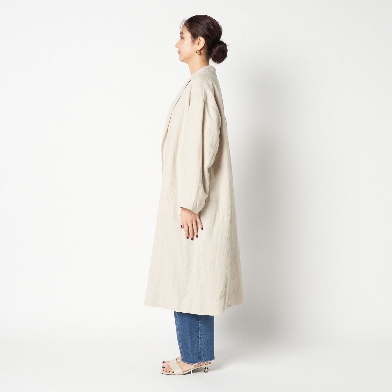 HELIOPOLE「HELIOPOLE DUNGAREES LINEN LONG COAT」|トレンチコート|