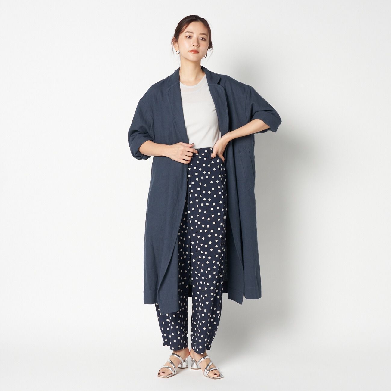 HELIOPOLE「HELIOPOLE DUNGAREES LINEN LONG COAT」|トレンチコート|