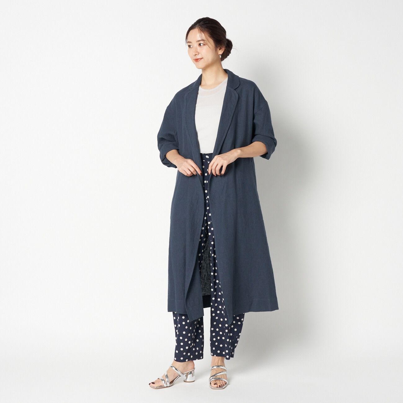 HELIOPOLE「HELIOPOLE DUNGAREES LINEN LONG COAT」|トレンチコート|