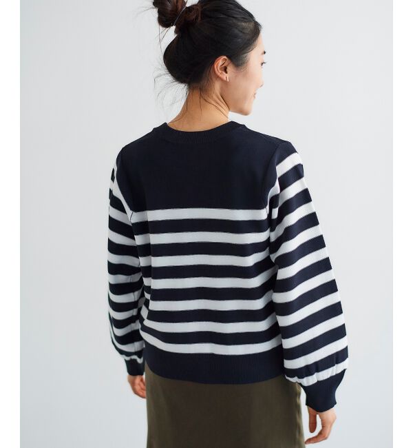 le.coeur blanc「《手洗い可能》パールボタンボリュームスリーブカーディガン」|カーディガン|