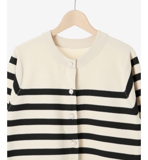 le.coeur blanc「《手洗い可能》パールボタンボリュームスリーブカーディガン」|カーディガン|