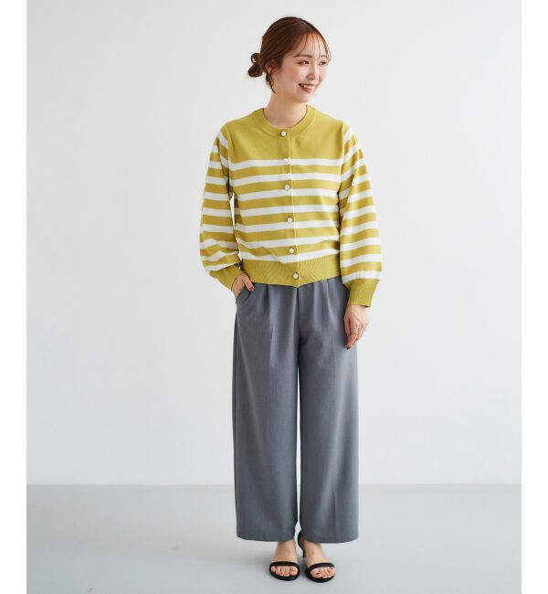 le.coeur blanc「《手洗い可能》パールボタンボリュームスリーブカーディガン」|カーディガン|