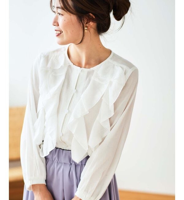 le.coeur blanc「フロントフリルブラウス」|シャツ・ブラウス|