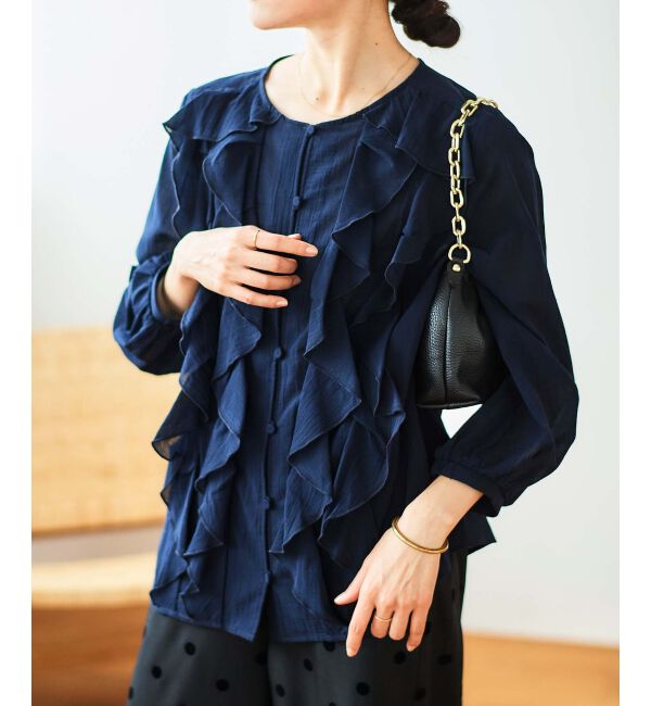 le.coeur blanc「フロントフリルブラウス」|シャツ・ブラウス|