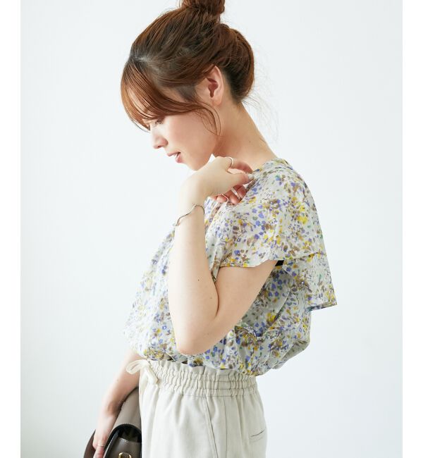  「フラワープリントフレアスリーブブラウス」|シャツ・ブラウス|