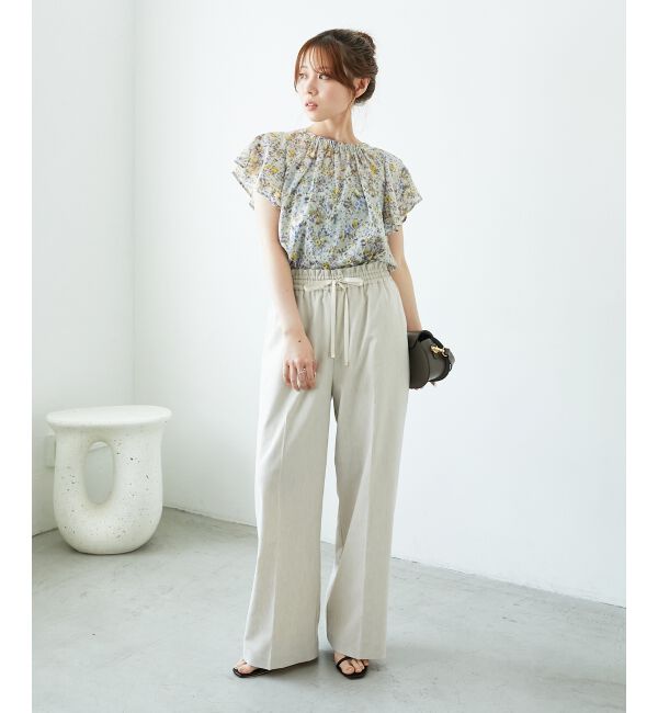  「フラワープリントフレアスリーブブラウス」|シャツ・ブラウス|