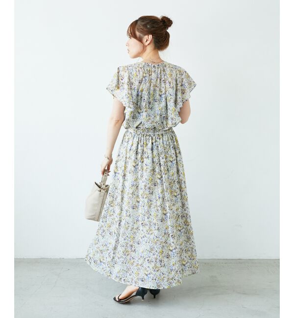  「フラワープリントフレアスリーブブラウス」|シャツ・ブラウス|